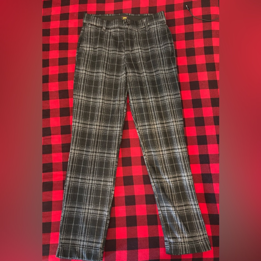 Lee Women's Plaid Pants - Black and Gray